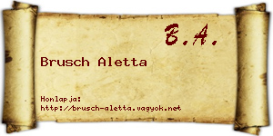 Brusch Aletta névjegykártya